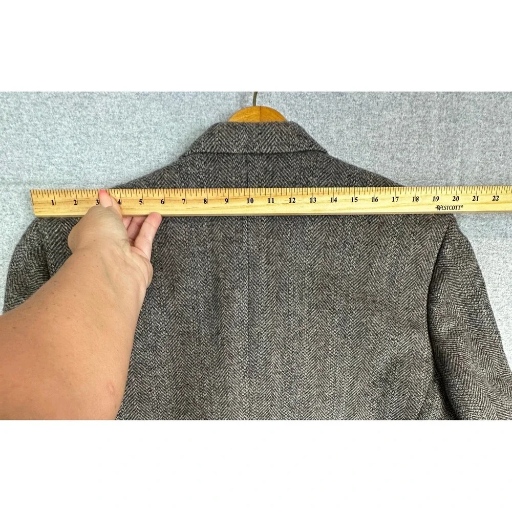 Vintage Tweed Blazer Mens 50 Brown Unstructured Wool Herringbone Jacket